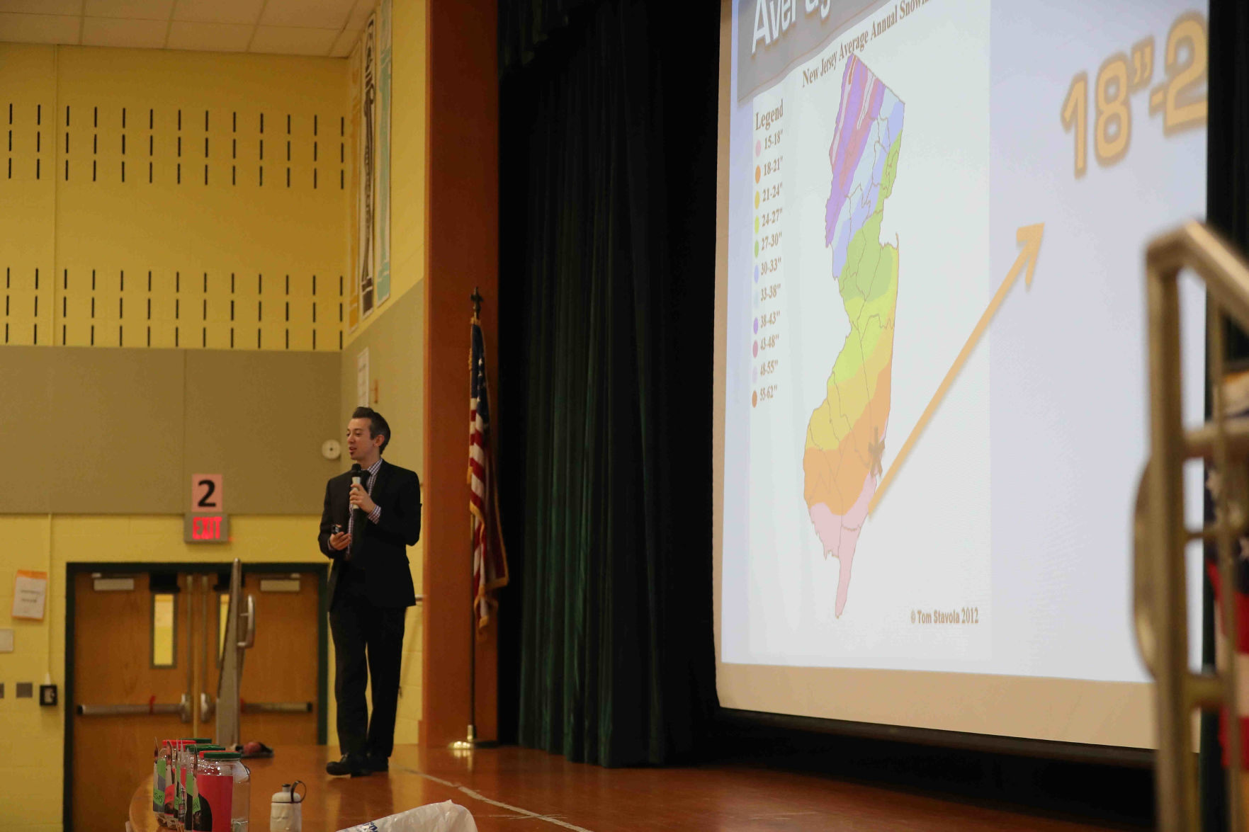 Meteorologist Joe Martucci at Frog Pond Elementary School